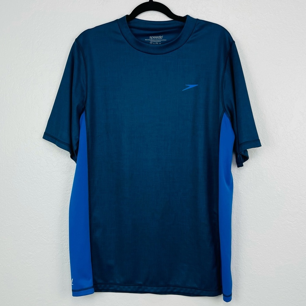NWOT MENS SPEEDO UV ATHLETIC BLUE WORKOUT TOP